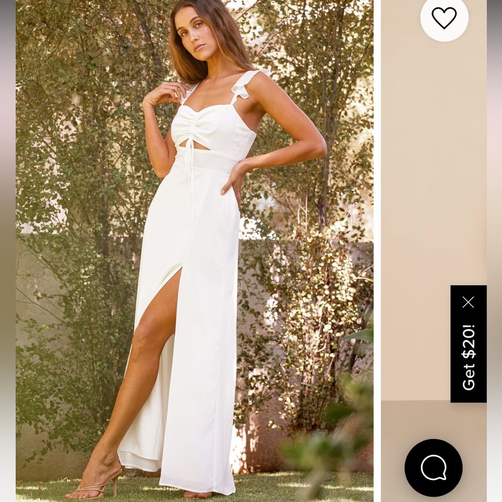 The Way to Love White Ruffled Maxi Dress